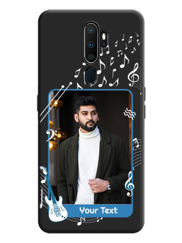 Custom Musical Theme Design with Text - Photo on Space Black Soft Matte Mobile Case - Oppo A5 2020