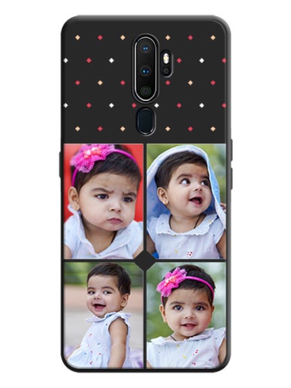 Custom Multicolor Dotted Pattern with 4 Image Holder on Space Black Custom Soft Matte Phone Cases - Oppo A5 2020