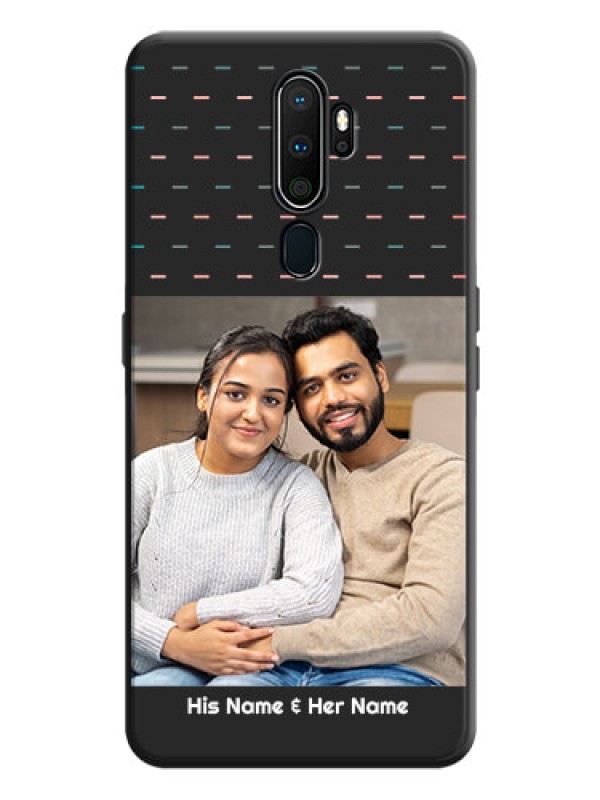 Custom Line Pattern Design with Text on Space Black Custom Soft Matte Phone Back Cover - Oppo A5 2020