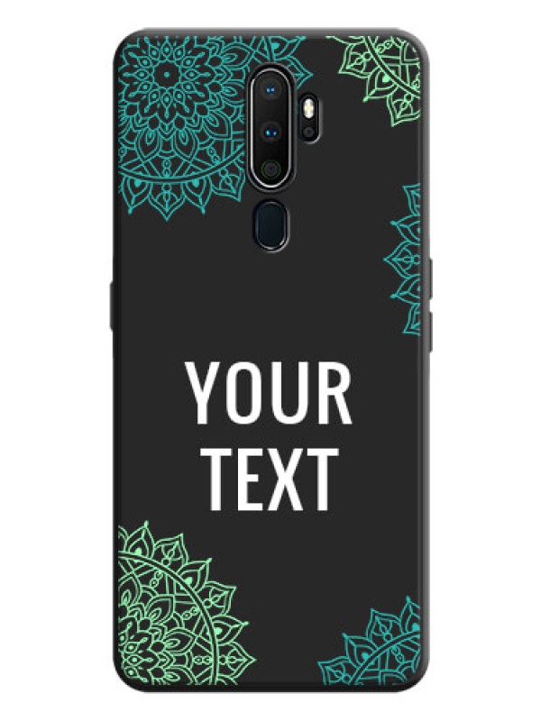 Custom Your Name with Floral Design on Space Black Custom Soft Matte Back Cover - Oppo A5 2020