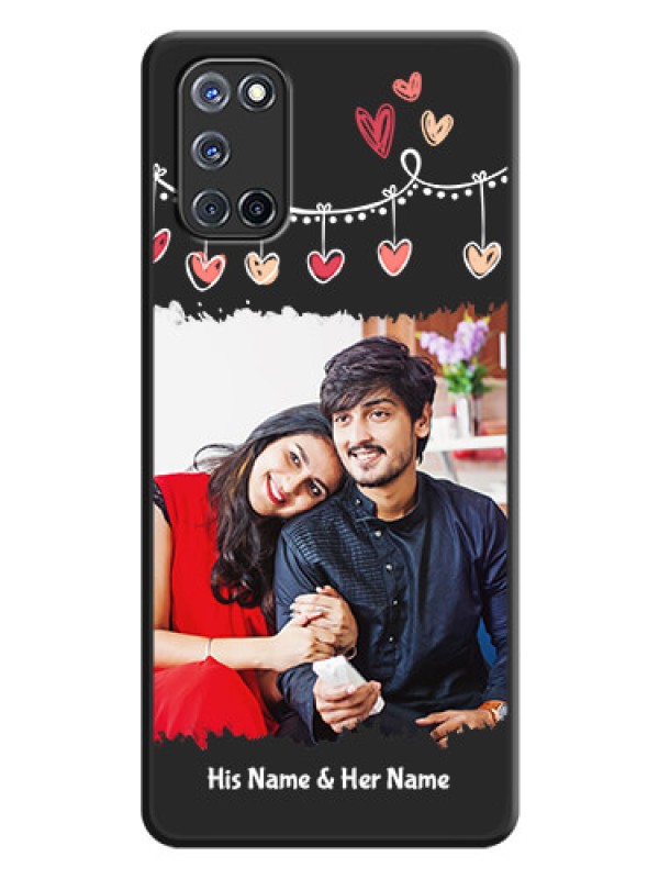 Custom Pink Love Hangings with Name on Space Black Custom Soft Matte Phone Cases - Oppo A52