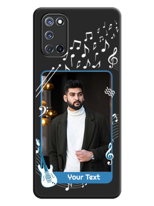 Custom Musical Theme Design with Text on Photo on Space Black Soft Matte Mobile Case - Oppo A52
