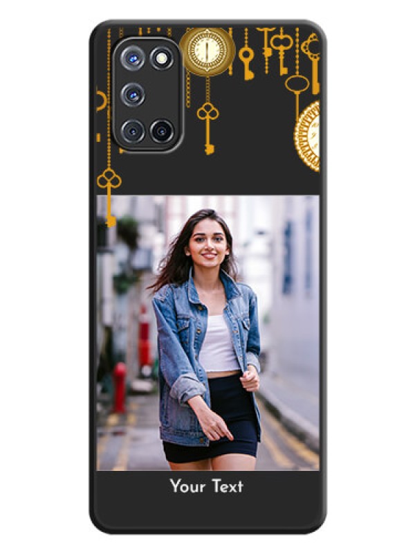 Custom Decorative Design with Text on Space Black Custom Soft Matte Back Cover - Oppo A52