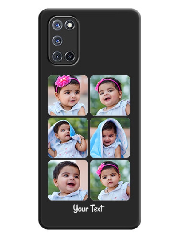 Custom Floral Art with 6 Image Holder on Photo on Space Black Soft Matte Mobile Case - Oppo A52