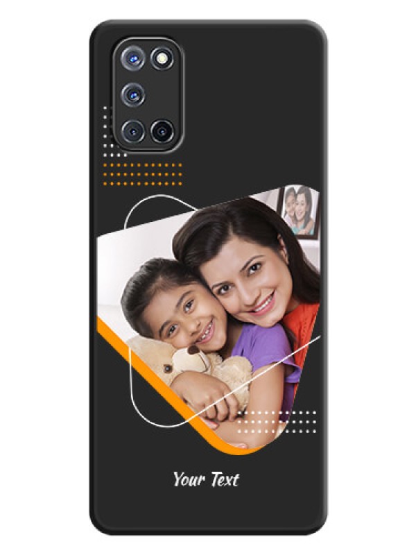 Custom Yellow Triangle on Photo on Space Black Soft Matte Phone Cover - Oppo A52