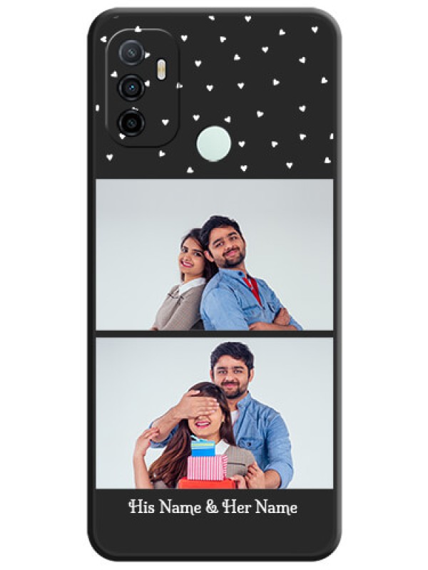 Custom Miniature Love Symbols with Name on Space Black Custom Soft Matte Back Cover - Oppo A53 2020