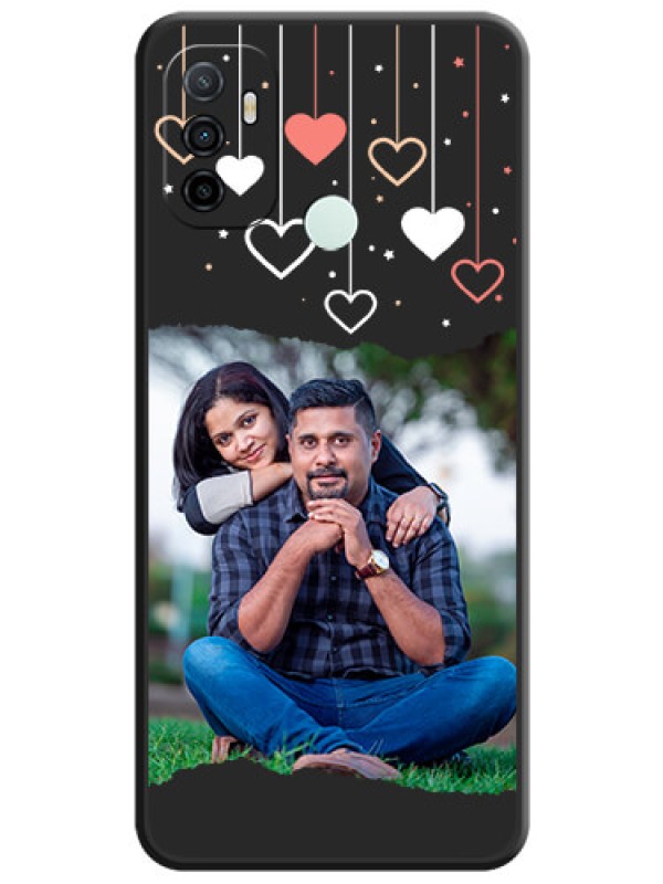 Custom Love Hangings with Splash Wave Picture on Space Black Custom Soft Matte Phone Back Cover - Oppo A53 2020