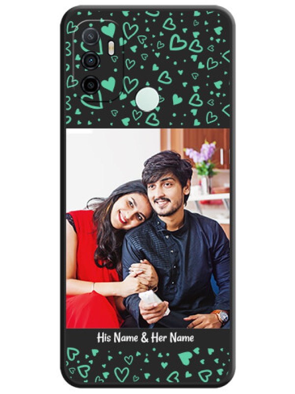 Custom Sea Green Indefinite Love Pattern on Photo on Space Black Soft Matte Mobile Cover - Oppo A53 2020