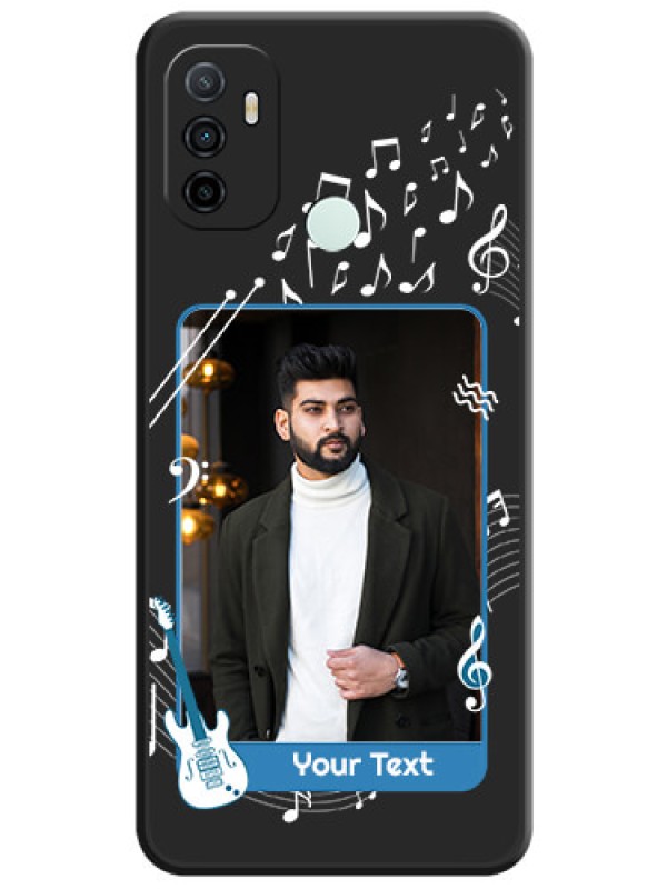 Custom Musical Theme Design with Text on Photo on Space Black Soft Matte Mobile Case - Oppo A53 2020