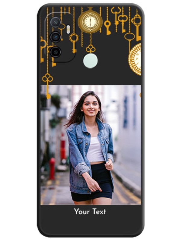 Custom Decorative Design with Text on Space Black Custom Soft Matte Back Cover - Oppo A53 2020