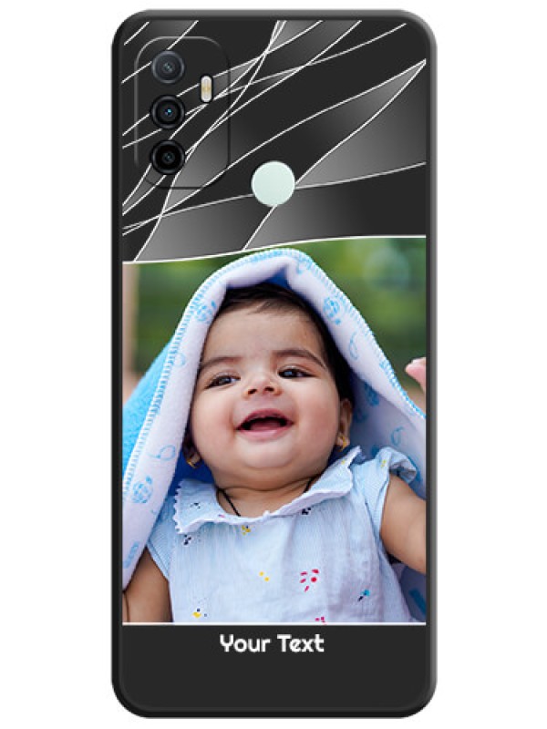 Custom Mixed Wave Lines on Photo on Space Black Soft Matte Mobile Cover - Oppo A53 2020