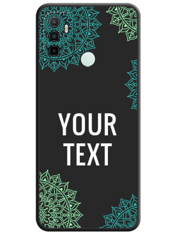 Custom Your Name with Floral Design on Space Black Custom Soft Matte Back Cover - Oppo A53 2020