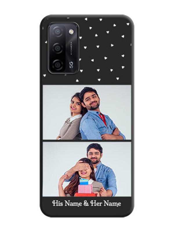 Custom Miniature Love Symbols with Name on Space Black Custom Soft Matte Back Cover - Oppo A53s 5G
