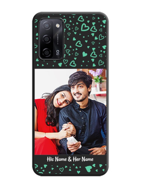 Custom Sea Green Indefinite Love Pattern on Photo on Space Black Soft Matte Mobile Cover - Oppo A53s 5G
