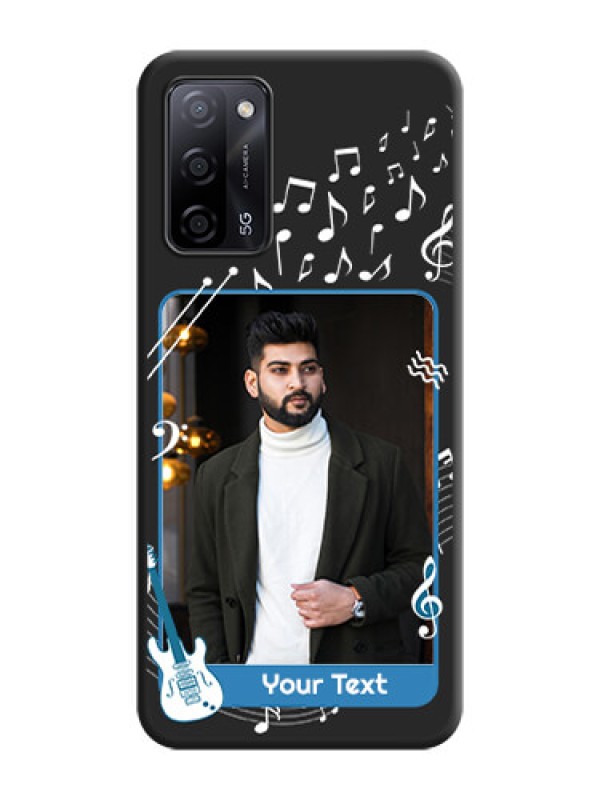 Custom Musical Theme Design with Text on Photo on Space Black Soft Matte Mobile Case - Oppo A53s 5G