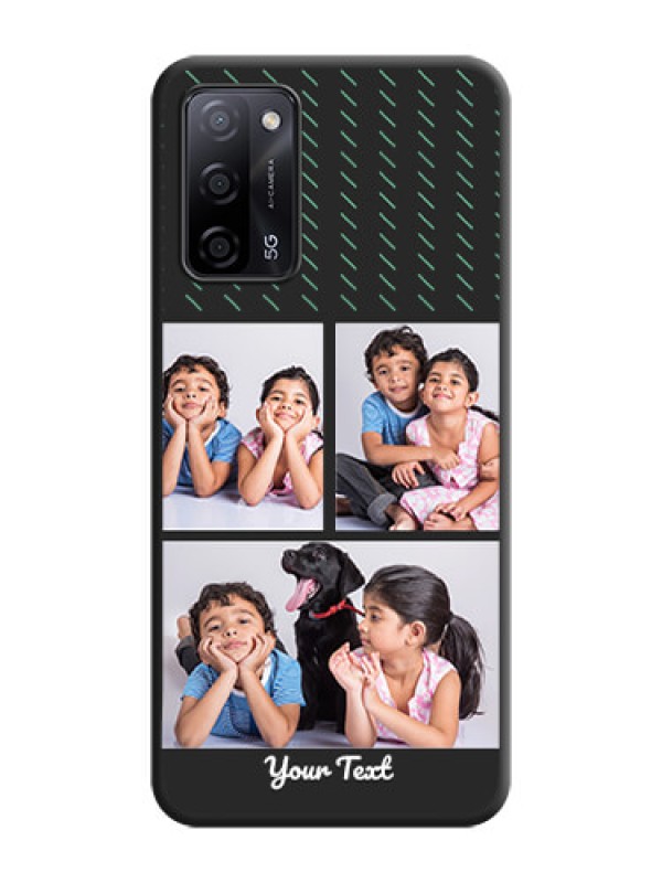 Custom Cross Dotted Pattern with 2 Image Holder  on Personalised Space Black Soft Matte Cases - Oppo A53s 5G