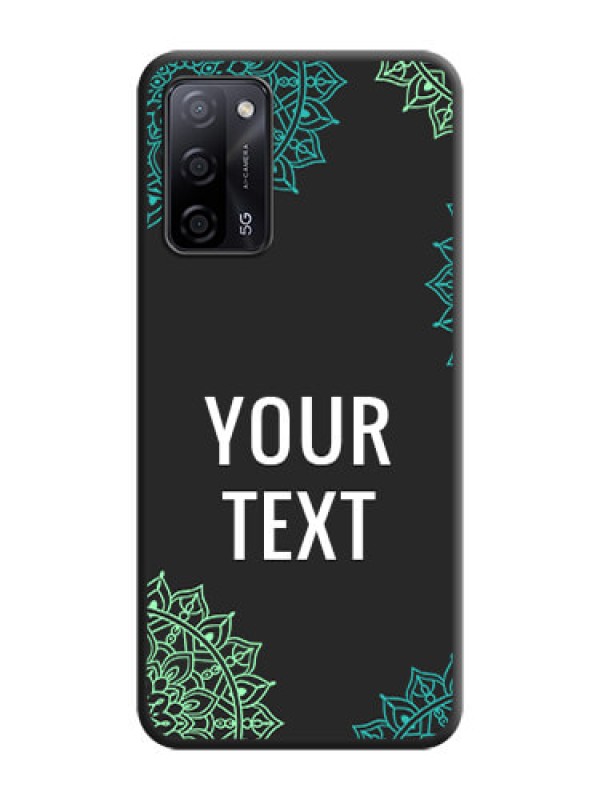 Custom Your Name with Floral Design on Space Black Custom Soft Matte Back Cover - Oppo A53s 5G