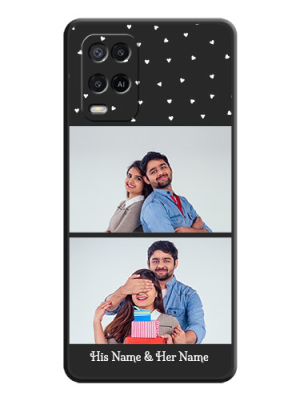 Custom Miniature Love Symbols with Name on Space Black Custom Soft Matte Back Cover - Oppo A54