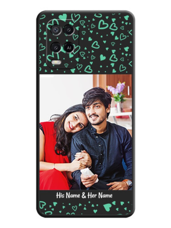 Custom Sea Green Indefinite Love Pattern on Photo on Space Black Soft Matte Mobile Cover - Oppo A54