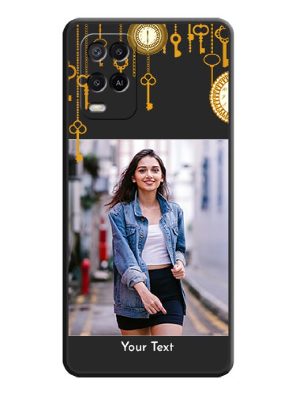 Custom Decorative Design with Text on Space Black Custom Soft Matte Back Cover - Oppo A54