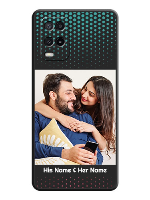 Custom Faded Dots with Grunge Photo Frame and Text on Space Black Custom Soft Matte Phone Cases - Oppo A54