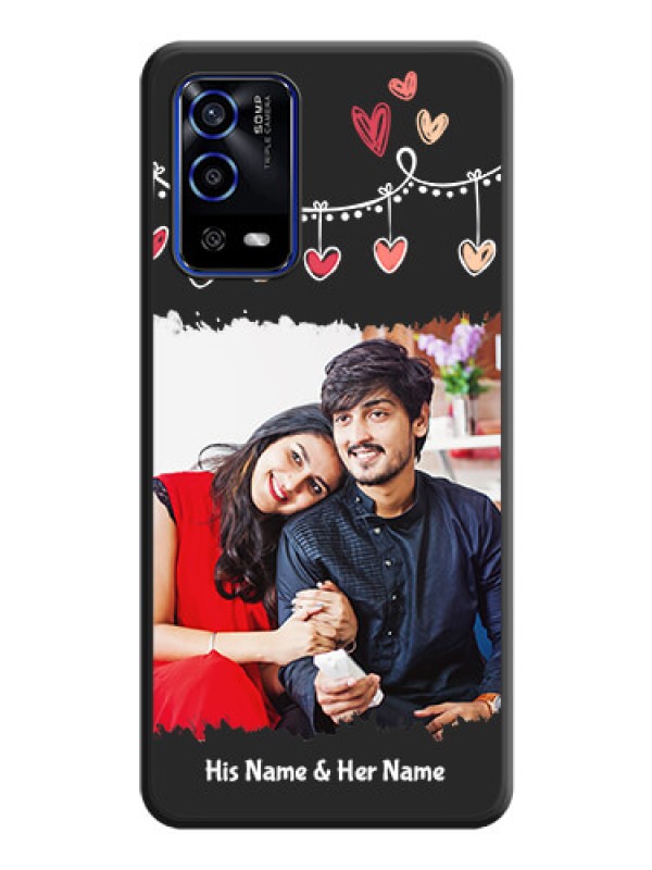 Custom Pink Love Hangings with Name on Space Black Custom Soft Matte Phone Cases - Oppo A55