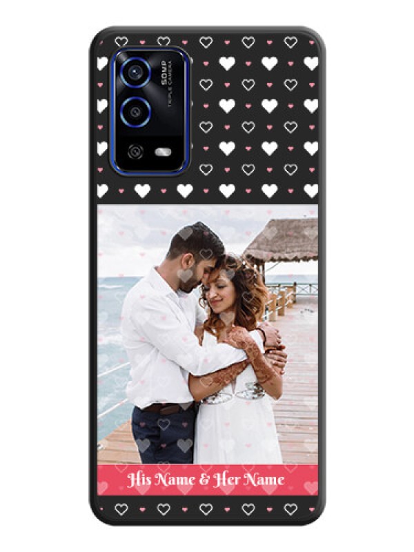 Custom White Color Love Symbols with Text Design on Photo on Space Black Soft Matte Phone Cover - Oppo A55