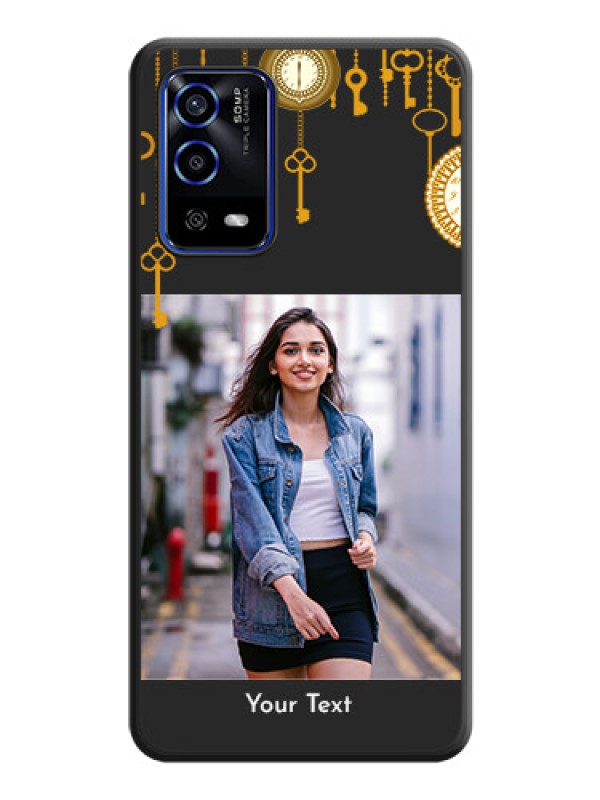 Custom Decorative Design with Text on Space Black Custom Soft Matte Back Cover - Oppo A55