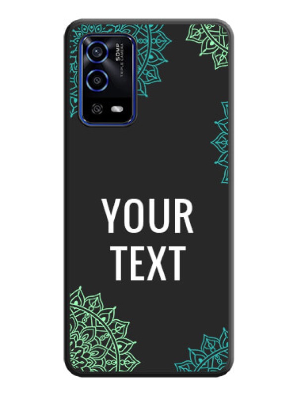 Custom Your Name with Floral Design on Space Black Custom Soft Matte Back Cover - Oppo A55