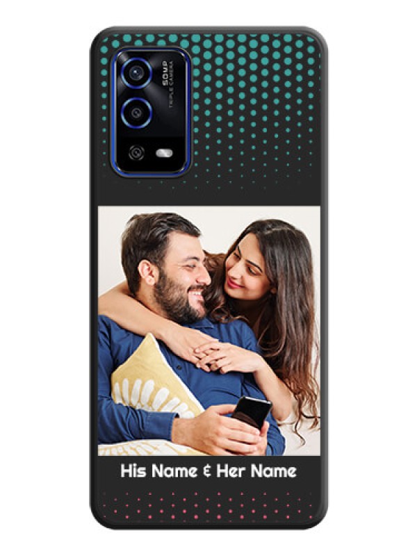 Custom Faded Dots with Grunge Photo Frame and Text on Space Black Custom Soft Matte Phone Cases - Oppo A55