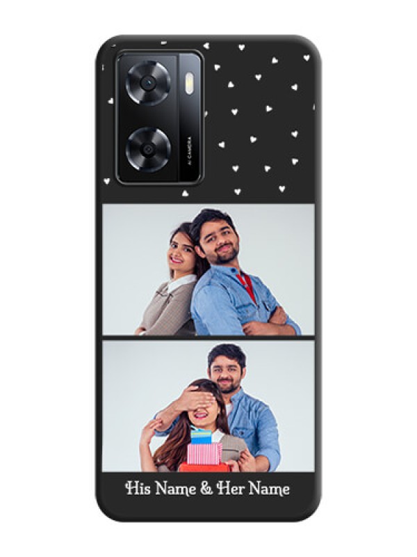 Custom Miniature Love Symbols with Name on Space Black Custom Soft Matte Back Cover - Oppo A57 2022