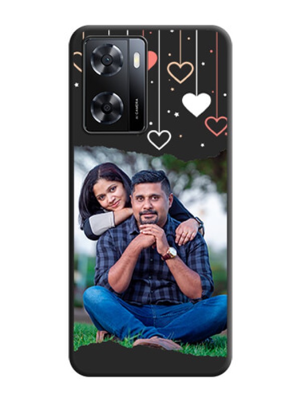 Custom Love Hangings with Splash Wave Picture on Space Black Custom Soft Matte Phone Back Cover - Oppo A57 2022