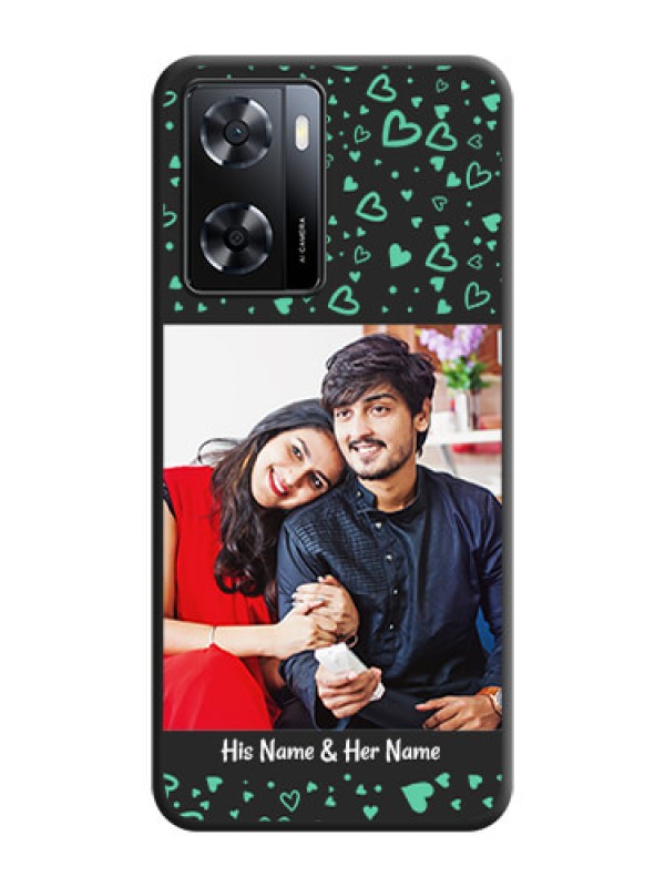 Custom Sea Green Indefinite Love Pattern on Photo on Space Black Soft Matte Mobile Cover - Oppo A57 2022