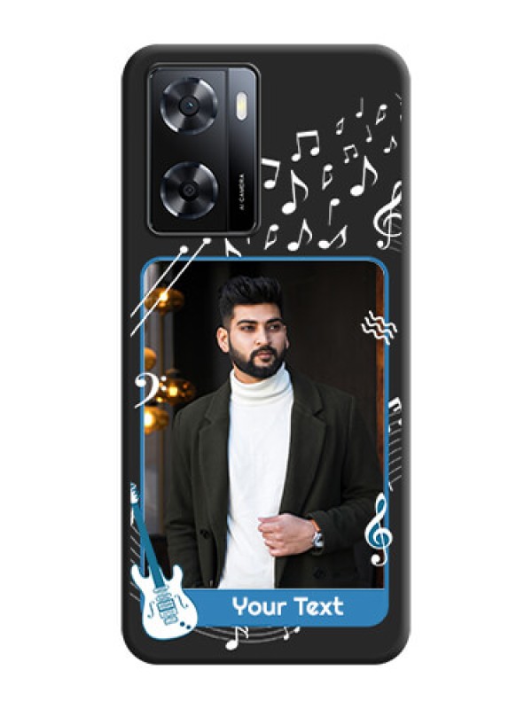 Custom Musical Theme Design with Text on Photo on Space Black Soft Matte Mobile Case - Oppo A57 2022