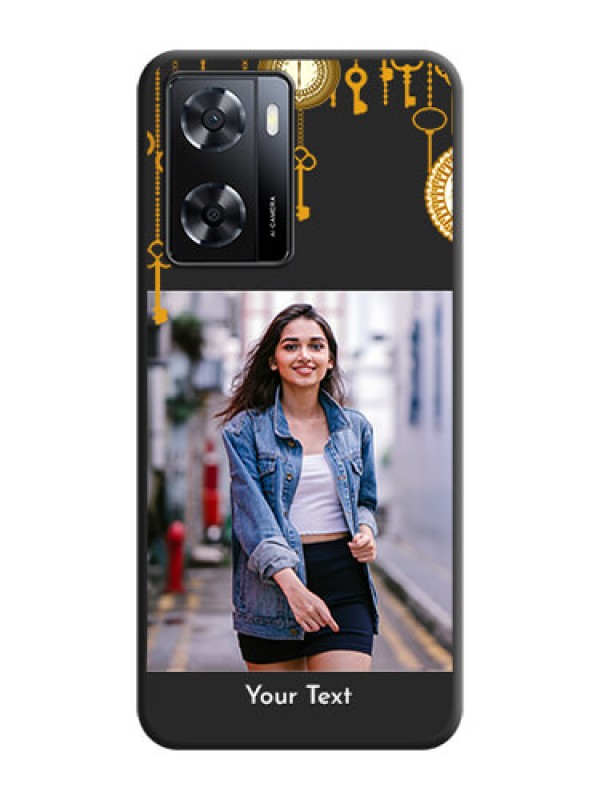 Custom Decorative Design with Text on Space Black Custom Soft Matte Back Cover - Oppo A57 2022