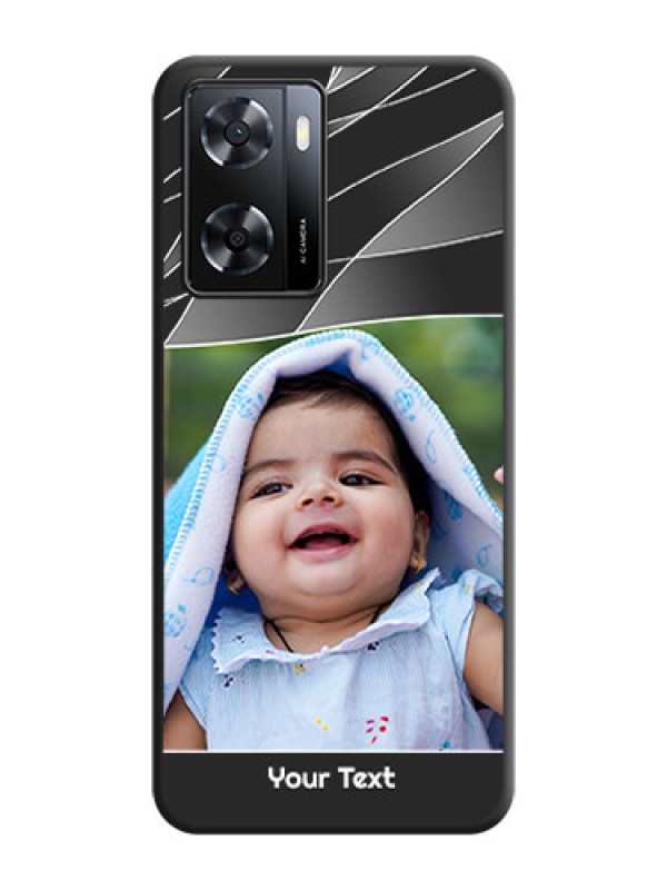Custom Mixed Wave Lines on Photo on Space Black Soft Matte Mobile Cover - Oppo A57 2022