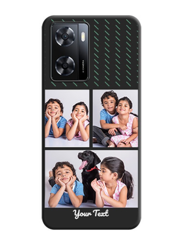 Custom Cross Dotted Pattern with 2 Image Holder  on Personalised Space Black Soft Matte Cases - Oppo A57 2022