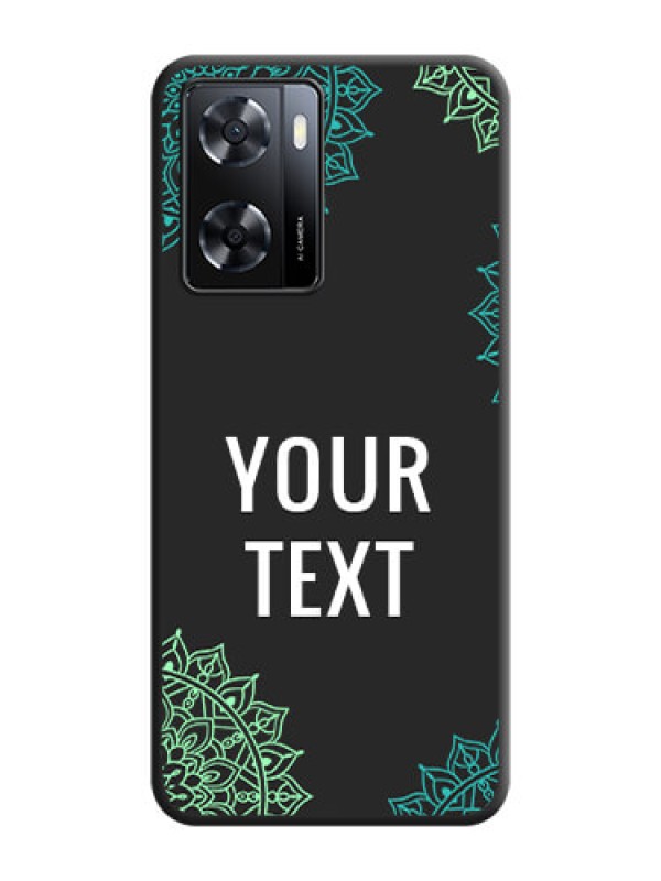 Custom Your Name with Floral Design on Space Black Custom Soft Matte Back Cover - Oppo A57 2022