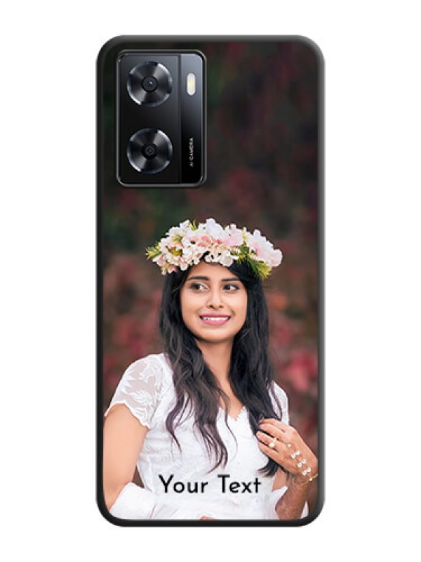 Custom Full Single Pic Upload With Text On Space Black Personalized Soft Matte Phone Covers -Oppo A57 2022
