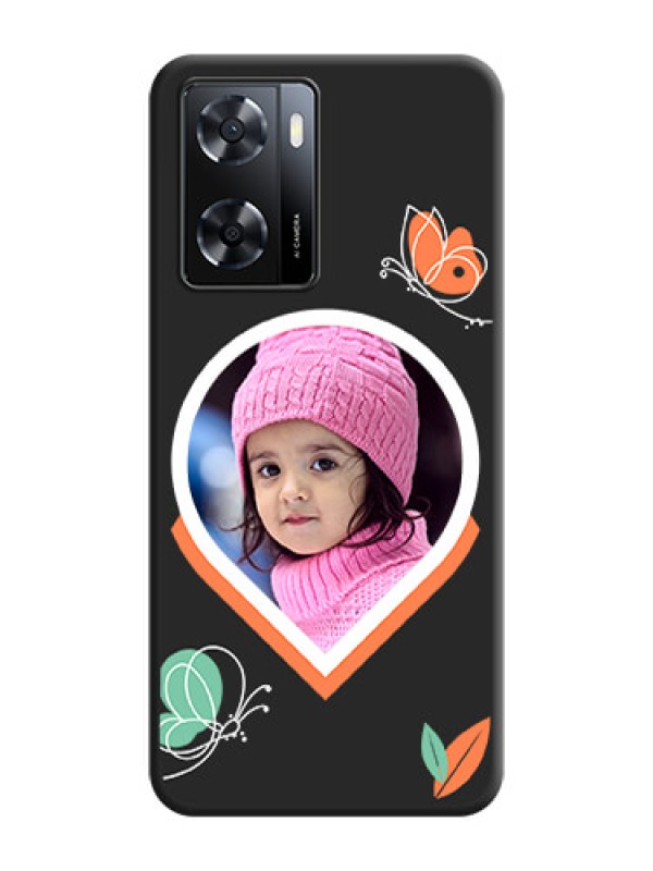 Custom Upload Pic With Simple Butterly Design On Space Black Personalized Soft Matte Phone Covers -Oppo A57 2022
