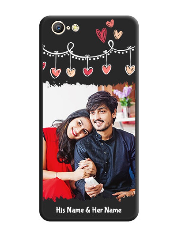 Custom Pink Love Hangings with Name on Space Black Custom Soft Matte Phone Cases - Oppo A57