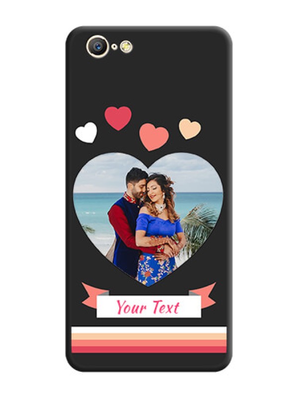 Custom Love Shaped Photo with Colorful Stripes on Personalised Space Black Soft Matte Cases - Oppo A57