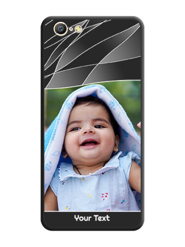 Custom Mixed Wave Lines on Photo on Space Black Soft Matte Mobile Cover - Oppo A57