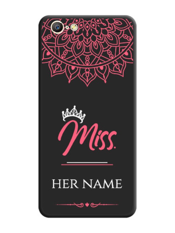 Custom Mrs Name with Floral Design on Space Black Personalized Soft Matte Phone Covers - Oppo A57