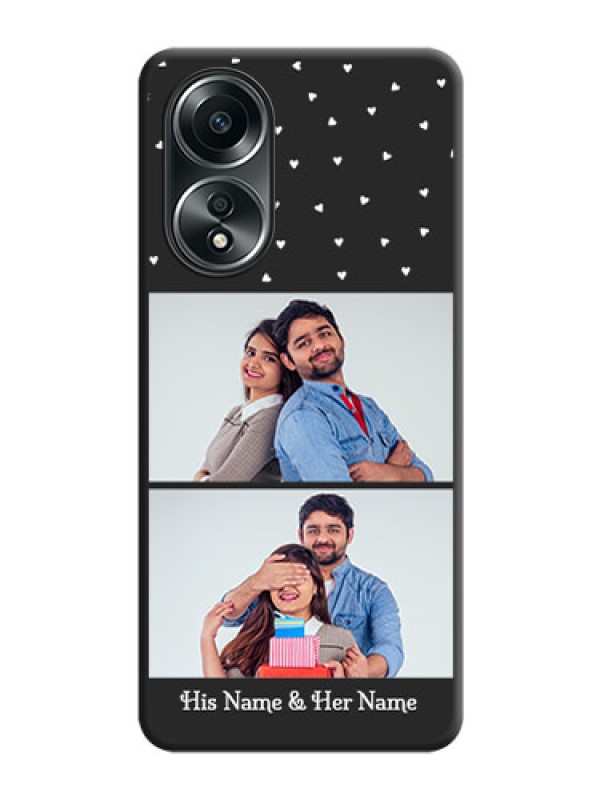 Custom Miniature Love Symbols with Name on Space Black Custom Soft Matte Back Cover - Oppo A58