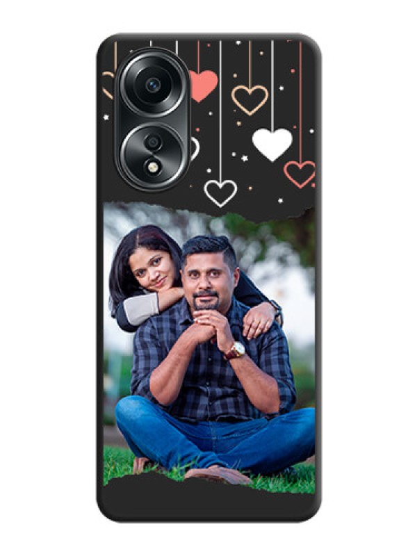 Custom Love Hangings with Splash Wave Picture on Space Black Custom Soft Matte Phone Back Cover - Oppo A58