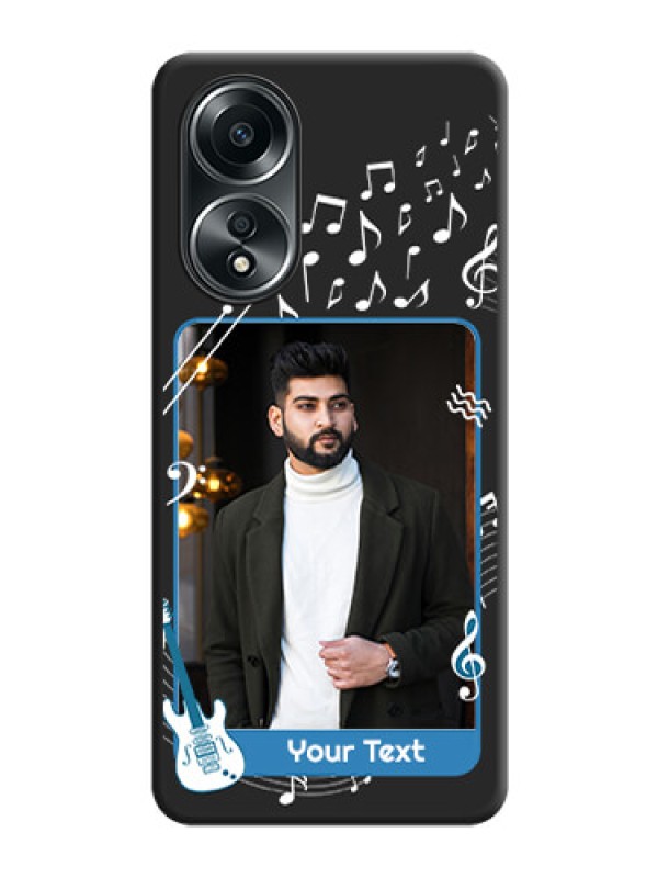 Custom Musical Theme Design with Text - Photo on Space Black Soft Matte Mobile Case - Oppo A58