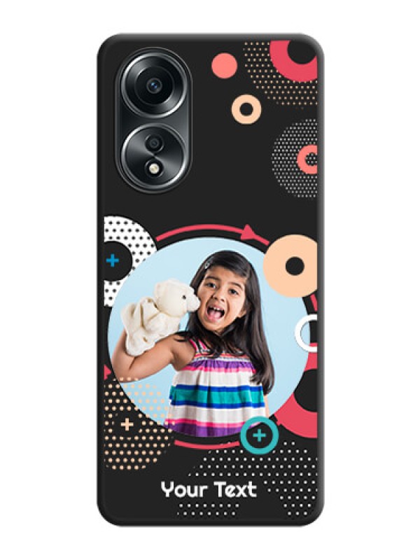 Custom Multicoloured Round Image on Personalised Space Black Soft Matte Cases - Oppo A58