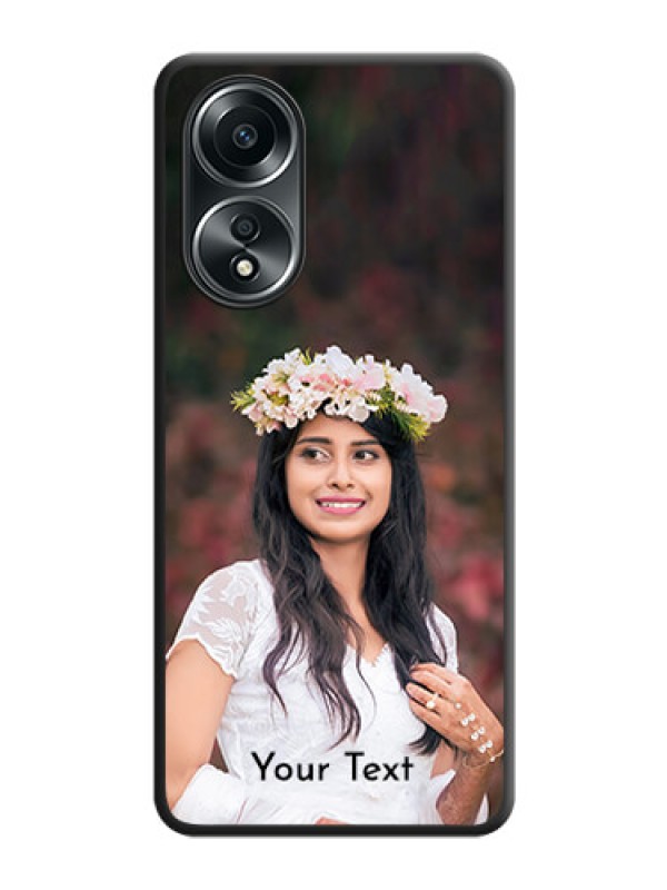 Custom Full Single Pic Upload With Text On Space Black Personalized Soft Matte Phone Covers - Oppo A58