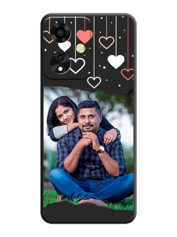 Custom Love Hangings with Splash Wave Picture On Space Black Custom Soft Matte Mobile Back Cover - Oppo A59 5G